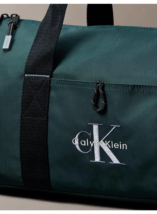CALVIN KLEIN Dark Teal Bold Logo Nylon Duffle Bag for Men | Best Price UAE